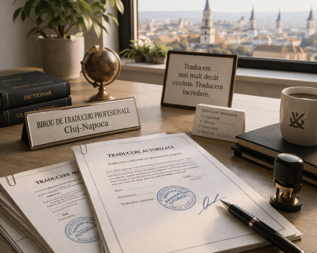 Traduceri autorizate Cluj-Napoca — birou profesional certificat ISO